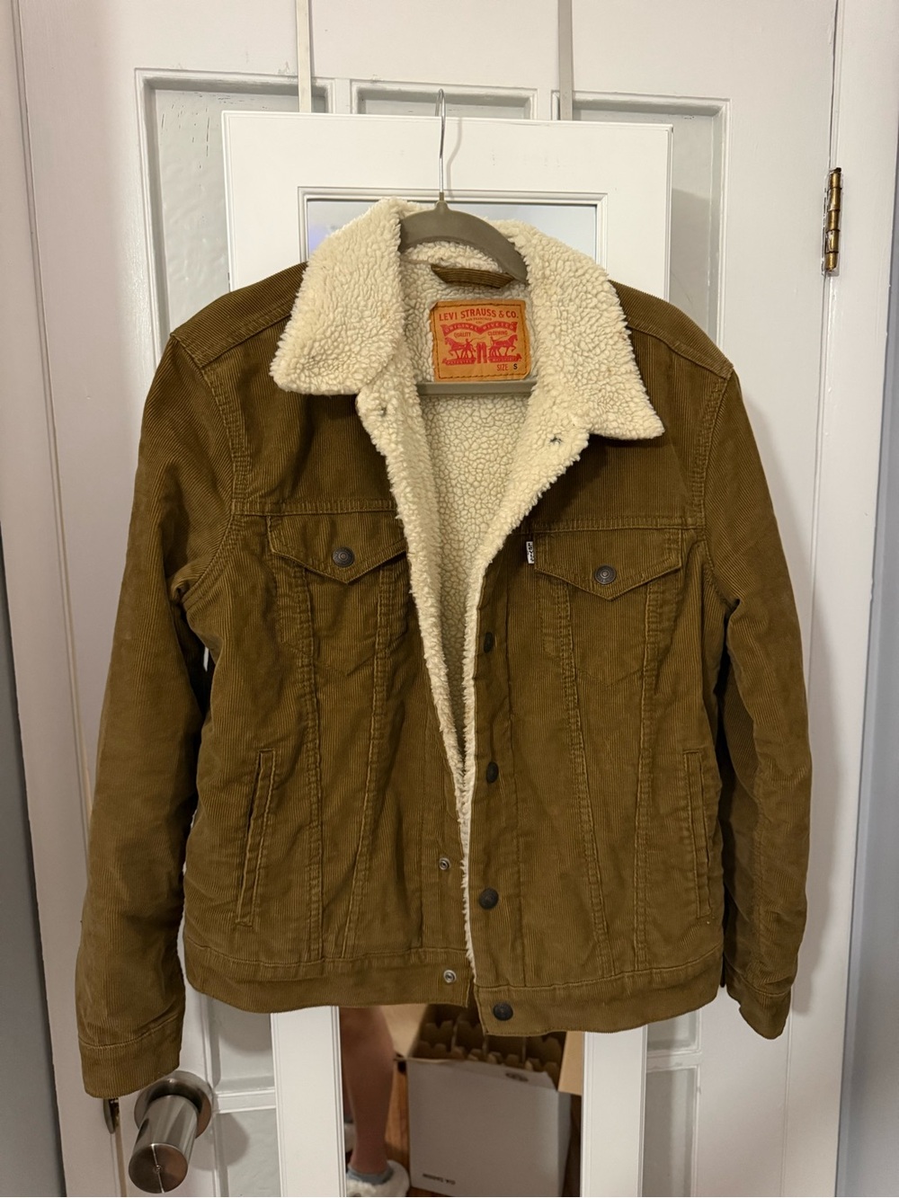 Levi's Brown Corduroy Bomber Jacket with Cream Sherpa